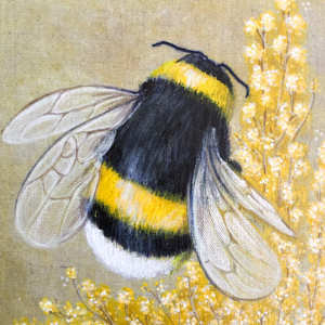 Bee To The Blossom  - Square Print