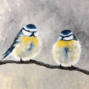 Blue Tits - Never Far From Home - Square Print