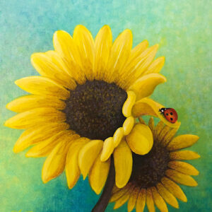 Sunflowers - Catching The Sun - Square Print